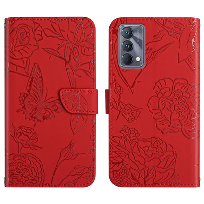 Skin Feel Butterfly Peony Embossed Leather Phone Case, For OPPO Realme C15 / C12, For OPPO Realme C20 / C21, For OPPO Realme C31, For OPPO Realme C35, For OPPO Realme GT, For OPPO Realme GT Master