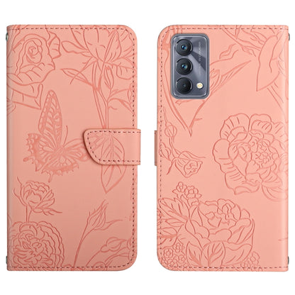 Skin Feel Butterfly Peony Embossed Leather Phone Case, For OPPO Realme C15 / C12, For OPPO Realme C20 / C21, For OPPO Realme C31, For OPPO Realme C35, For OPPO Realme GT, For OPPO Realme GT Master