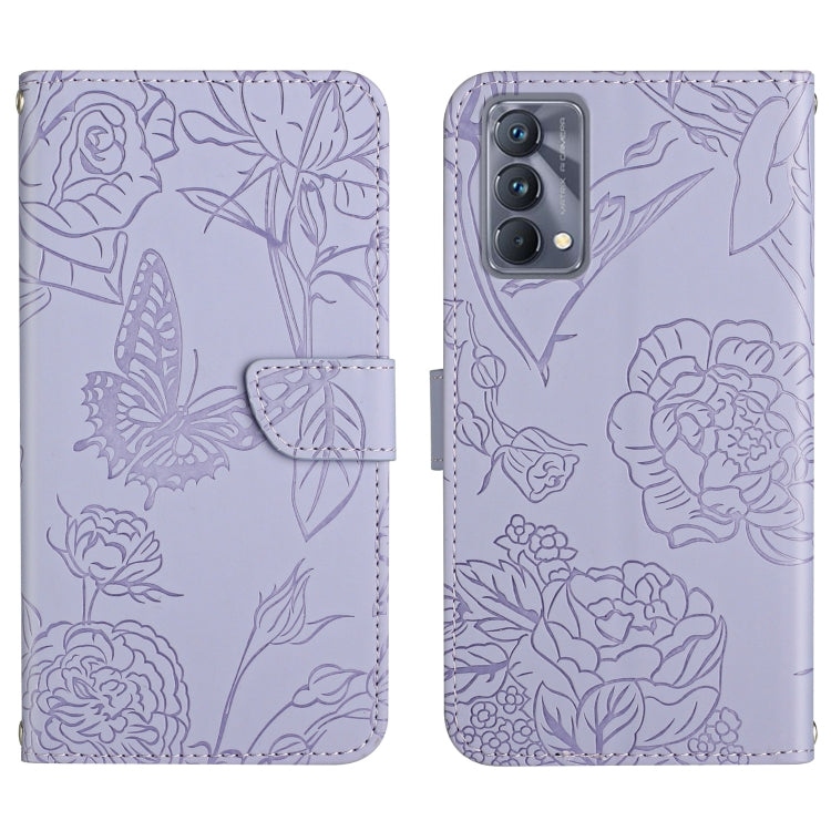 Skin Feel Butterfly Peony Embossed Leather Phone Case, For OPPO Realme C15 / C12, For OPPO Realme C20 / C21, For OPPO Realme C31, For OPPO Realme C35, For OPPO Realme GT, For OPPO Realme GT Master