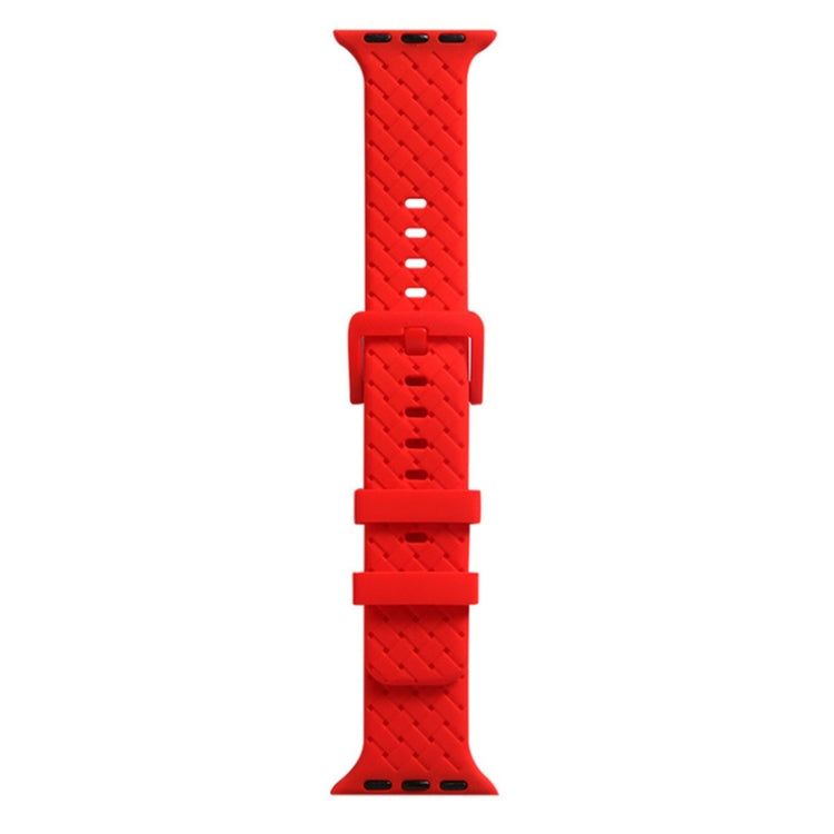Braided Texture Silicone Watchband For Apple Watch Series, 7 41mm / 6&SE&5&4 40mm / 3&2&1 38mm, 7 45mm / 6&SE&5&4 44mm / 3&2&1 42mm