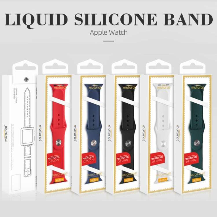 Mutural Liquid Silicone Watchband, For Apple Watch Series 7 41mm / 6 & SE & 5 & 4 40mm / 3 & 2 & 1 38mm, For Apple Watch Ultra 49mm / Series 8&7 45mm / SE 2&6&SE&5&4 44mm / 3&2&1 42mm