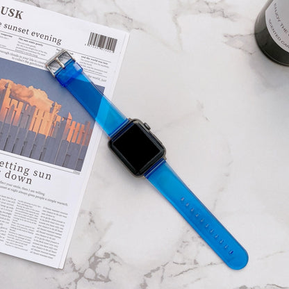 Jelly Transparent Watchband For Apple Watch Series, 7 41mm / 6&SE&5&4 40mm / 3&2&1 38mm, 7 45mm / 6&SE&5&4 44mm / 3&2&1 42mm