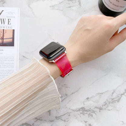 Jelly Transparent Watchband For Apple Watch Series, 7 41mm / 6&SE&5&4 40mm / 3&2&1 38mm, 7 45mm / 6&SE&5&4 44mm / 3&2&1 42mm