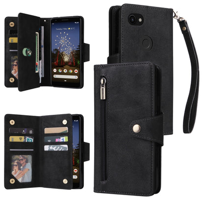 Rivet Buckle 9 Cards Three Fold Leather Phone Case, For Google Pixel 3A, For Google Pixel 3A XL, For Google Pixel 4, For Google Pixel 4A 4G, For Google Pixel 4A 5G, For Google Pixel 4 XL, For Google Pixel 6, For Google Pixel 6 Pro
