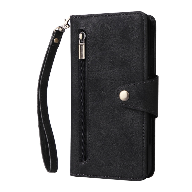 Rivet Buckle 9 Cards Three Fold Leather Phone Case, For Google Pixel 3A, For Google Pixel 3A XL, For Google Pixel 4, For Google Pixel 4A 4G, For Google Pixel 4A 5G, For Google Pixel 4 XL, For Google Pixel 6, For Google Pixel 6 Pro