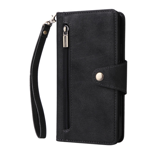 Rivet Buckle 9 Cards Three Fold Leather Phone Case, For Google Pixel 3A, For Google Pixel 3A XL, For Google Pixel 4, For Google Pixel 4A 4G, For Google Pixel 4A 5G, For Google Pixel 4 XL, For Google Pixel 6, For Google Pixel 6 Pro
