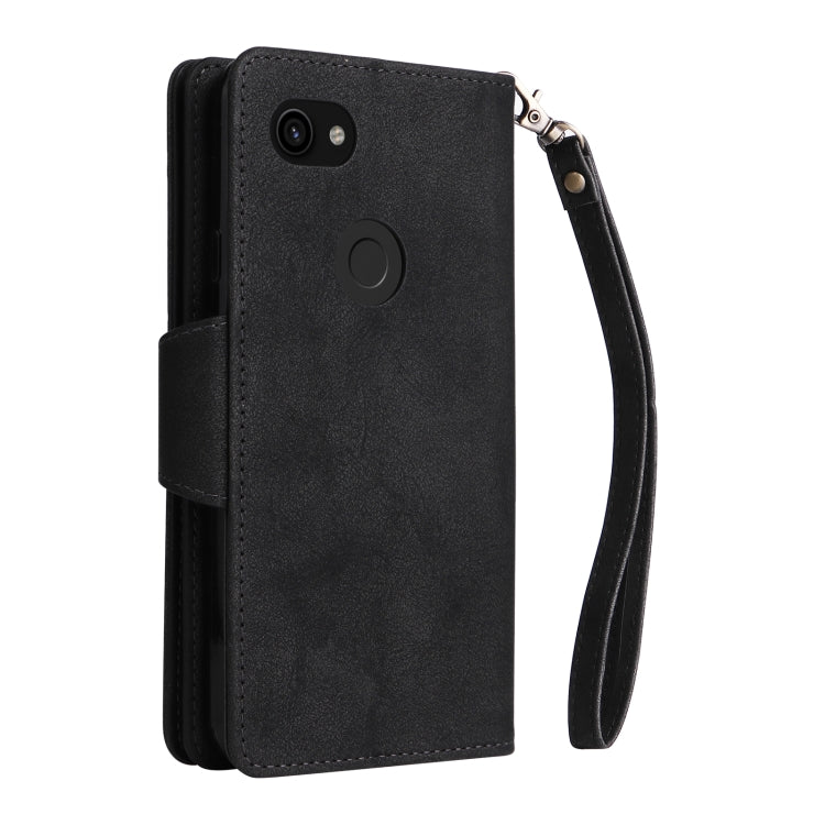 Rivet Buckle 9 Cards Three Fold Leather Phone Case, For Google Pixel 3A, For Google Pixel 3A XL, For Google Pixel 4, For Google Pixel 4A 4G, For Google Pixel 4A 5G, For Google Pixel 4 XL, For Google Pixel 6, For Google Pixel 6 Pro
