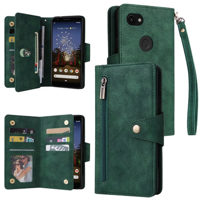 Rivet Buckle 9 Cards Three Fold Leather Phone Case, For Google Pixel 3A, For Google Pixel 3A XL, For Google Pixel 4, For Google Pixel 4A 4G, For Google Pixel 4A 5G, For Google Pixel 4 XL, For Google Pixel 6, For Google Pixel 6 Pro