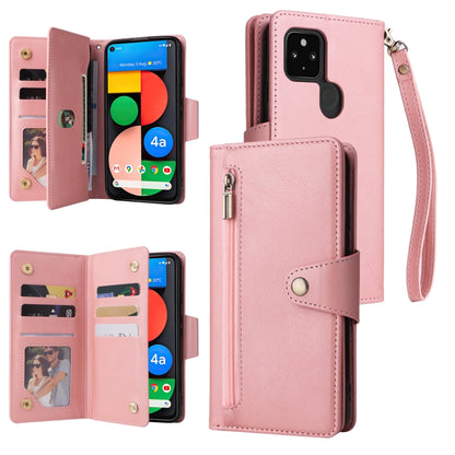 Rivet Buckle 9 Cards Three Fold Leather Phone Case, For Google Pixel 3A, For Google Pixel 3A XL, For Google Pixel 4, For Google Pixel 4A 4G, For Google Pixel 4A 5G, For Google Pixel 4 XL, For Google Pixel 6, For Google Pixel 6 Pro