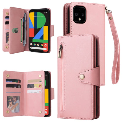 Rivet Buckle 9 Cards Three Fold Leather Phone Case, For Google Pixel 3A, For Google Pixel 3A XL, For Google Pixel 4, For Google Pixel 4A 4G, For Google Pixel 4A 5G, For Google Pixel 4 XL, For Google Pixel 6, For Google Pixel 6 Pro