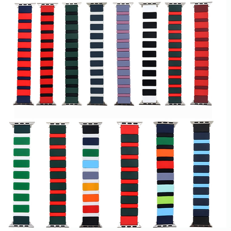 Siliconen splitshorlogeband voor Apple Watch-serie, 7 41 mm / 6 & SE & 5 & 4 40 mm / 3 & 2 & 1 38 mm, 7 45 mm / 6 & SE & 5 & 4 44 mm / 3 & 2 & 1 42 mm