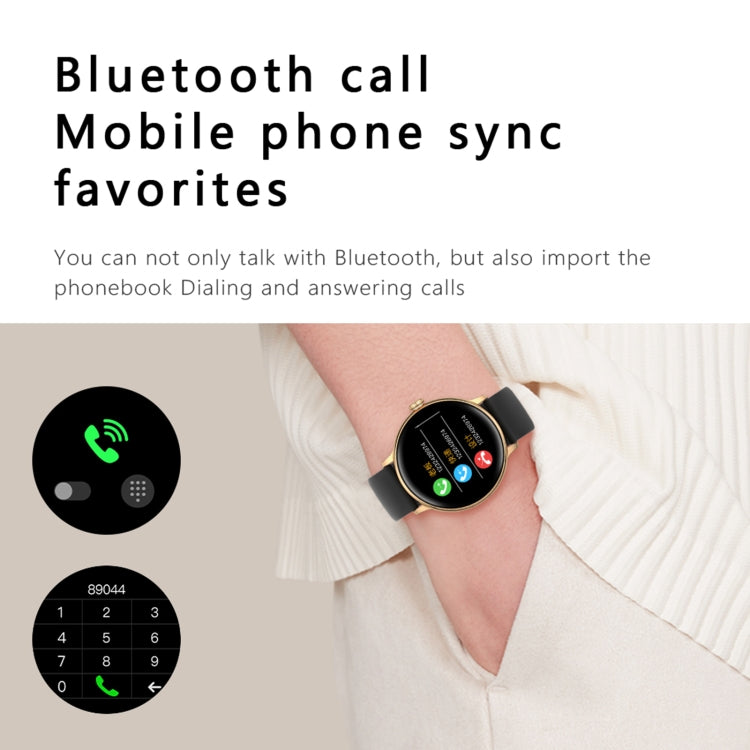 Q71 Pro 1.28 inch TFT Screen Silicone Strap Smart Watch, Support Bluetooth Call / Menstrual Cycle Reminder, Silicone Strap(Black), Silicone Strap(Rose Gold), Silicone Strap(Black Gold)