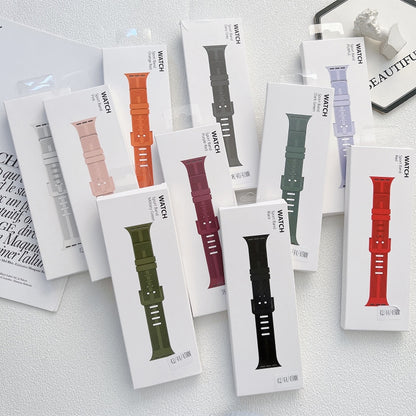 Bracelet de montre en silicone tressé pour Apple Watch Series, 7 41mm / 6&SE&5&4 40mm / 3&2&1 38mm, 7 45mm / 6&SE&5&4 44mm / 3&2&1 42mm