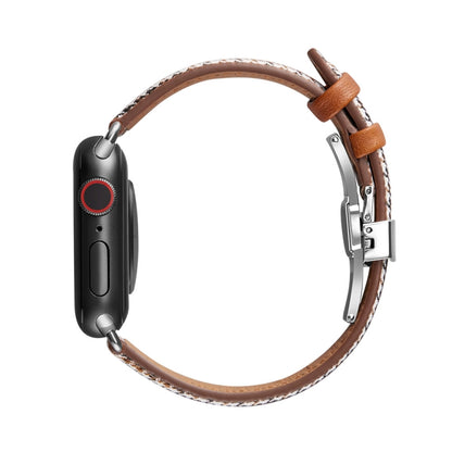 Slimming Butterfly Buckle Watchband For Apple Watch Series, 7 41mm / 6&SE&5&4 40mm / 3&2&1 38mm