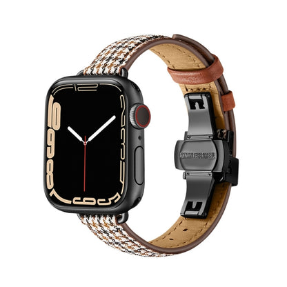 Slimming Butterfly Buckle Watchband For Apple Watch Series, 7 41mm / 6&SE&5&4 40mm / 3&2&1 38mm