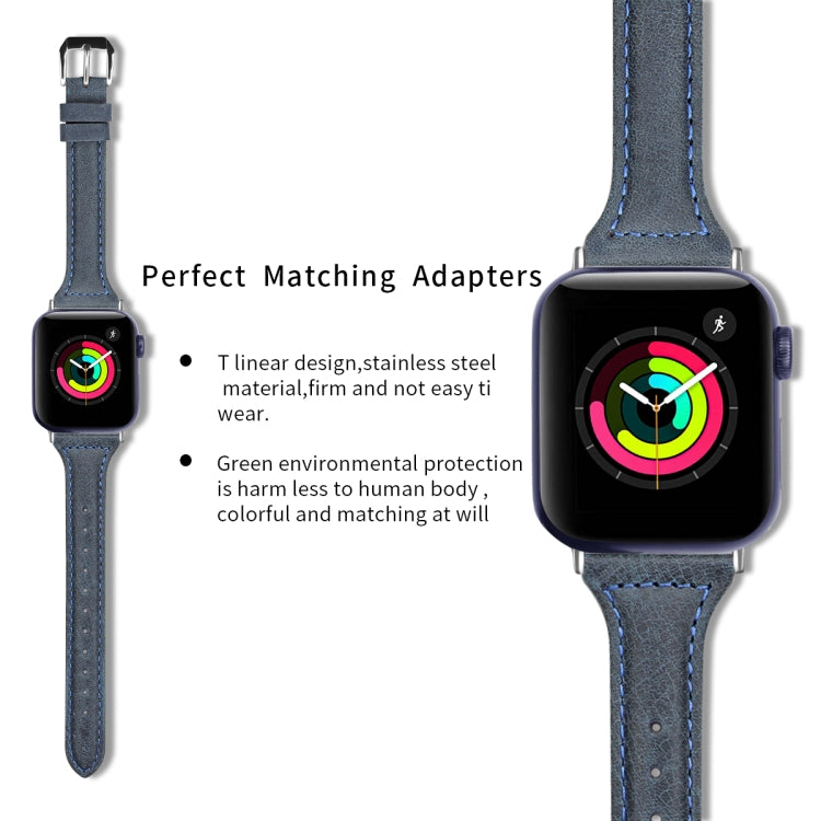 Genuine Leather Watch Band For Apple Watch Series, 7 41mm / 6&SE&5&4 40mm / 3&2&1 38mm, 7 45mm / 6&SE&5&4 44mm / 3&2&1 42mm