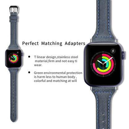 Genuine Leather Watch Band For Apple Watch Series, 7 41mm / 6&SE&5&4 40mm / 3&2&1 38mm, 7 45mm / 6&SE&5&4 44mm / 3&2&1 42mm