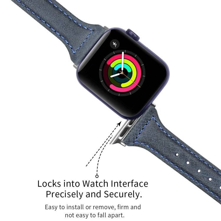 Genuine Leather Watch Band For Apple Watch Series, 7 41mm / 6&SE&5&4 40mm / 3&2&1 38mm, 7 45mm / 6&SE&5&4 44mm / 3&2&1 42mm