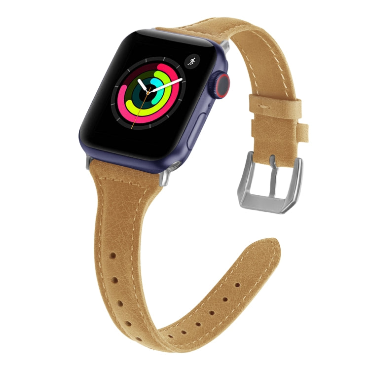 Genuine Leather Watch Band For Apple Watch Series, 7 41mm / 6&SE&5&4 40mm / 3&2&1 38mm, 7 45mm / 6&SE&5&4 44mm / 3&2&1 42mm