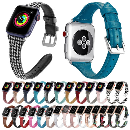 Genuine Leather Watch Band For Apple Watch Series, 7 41mm / 6&SE&5&4 40mm / 3&2&1 38mm, 7 45mm / 6&SE&5&4 44mm / 3&2&1 42mm