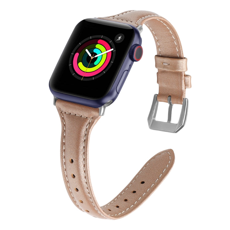 Genuine Leather Watch Band For Apple Watch Series, 7 41mm / 6&SE&5&4 40mm / 3&2&1 38mm, 7 45mm / 6&SE&5&4 44mm / 3&2&1 42mm
