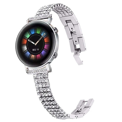 Universal Four-Row Diamond Metal Watch Band, 20mm, 22mm