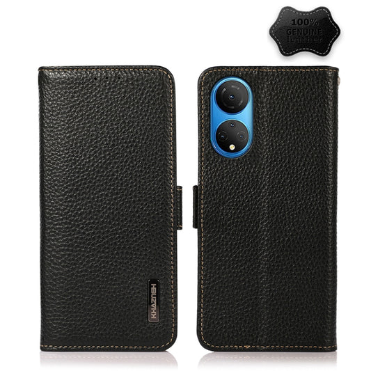 KHAZNEH Side-Magnetic Litchi Genuine Leather RFID Phone Case, For Honor X7 / Play 30 Plus, For Honor X30i / Play6T Pro / X8, For Honor Magic 4 Pro, For Honor Magic 4, For OPPO A57 5G 2022 / Realme Q5i China, For vivo iQOO Neo6, For vivo X Note