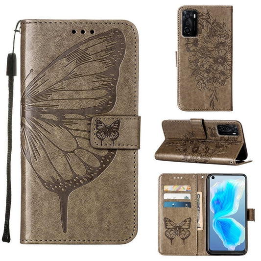 Embossed Butterfly Leather Phone Case, For OPPO A55s 5G Global, For OPPO Find X5, For OPPO Find X5 Pro, For OPPO K9X 5G, For OPPO Realme C35, For OPPO Realme GT2 Pro, For OPPO Reno5 Pro+ 5G/Find X3 Neo, For OPPO Reno7 5G Global/Find X5 Lite