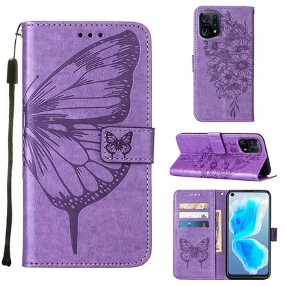 Embossed Butterfly Leather Phone Case, For OPPO A55s 5G Global, For OPPO Find X5, For OPPO Find X5 Pro, For OPPO K9X 5G, For OPPO Realme C35, For OPPO Realme GT2 Pro, For OPPO Reno5 Pro+ 5G/Find X3 Neo, For OPPO Reno7 5G Global/Find X5 Lite            ...