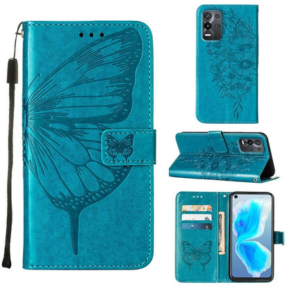 Embossed Butterfly Leather Phone Case, For OPPO A55s 5G Global, For OPPO Find X5, For OPPO Find X5 Pro, For OPPO K9X 5G, For OPPO Realme C35, For OPPO Realme GT2 Pro, For OPPO Reno5 Pro+ 5G/Find X3 Neo, For OPPO Reno7 5G Global/Find X5 Lite            ...