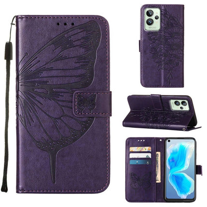 Embossed Butterfly Leather Phone Case, For OPPO A55s 5G Global, For OPPO Find X5, For OPPO Find X5 Pro, For OPPO K9X 5G, For OPPO Realme C35, For OPPO Realme GT2 Pro, For OPPO Reno5 Pro+ 5G/Find X3 Neo, For OPPO Reno7 5G Global/Find X5 Lite            ...