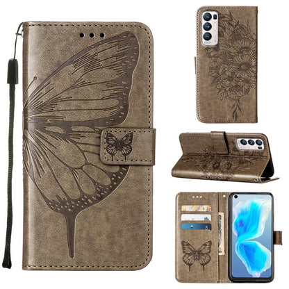 Embossed Butterfly Leather Phone Case, For OPPO A55s 5G Global, For OPPO Find X5, For OPPO Find X5 Pro, For OPPO K9X 5G, For OPPO Realme C35, For OPPO Realme GT2 Pro, For OPPO Reno5 Pro+ 5G/Find X3 Neo, For OPPO Reno7 5G Global/Find X5 Lite            ...