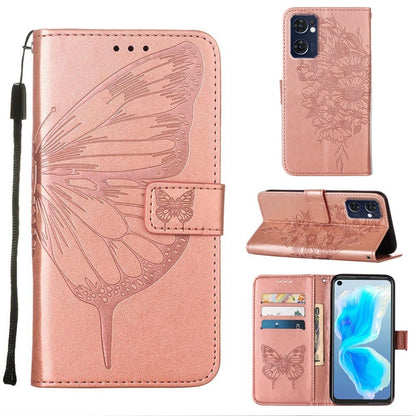 Embossed Butterfly Leather Phone Case, For OPPO A55s 5G Global, For OPPO Find X5, For OPPO Find X5 Pro, For OPPO K9X 5G, For OPPO Realme C35, For OPPO Realme GT2 Pro, For OPPO Reno5 Pro+ 5G/Find X3 Neo, For OPPO Reno7 5G Global/Find X5 Lite            ...