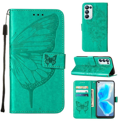 Embossed Butterfly Leather Phone Case, For OPPO A55s 5G Global, For OPPO Find X5, For OPPO Find X5 Pro, For OPPO K9X 5G, For OPPO Realme C35, For OPPO Realme GT2 Pro, For OPPO Reno5 Pro+ 5G/Find X3 Neo, For OPPO Reno7 5G Global/Find X5 Lite            ...