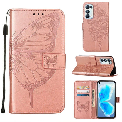 Embossed Butterfly Leather Phone Case, For OPPO A55s 5G Global, For OPPO Find X5, For OPPO Find X5 Pro, For OPPO K9X 5G, For OPPO Realme C35, For OPPO Realme GT2 Pro, For OPPO Reno5 Pro+ 5G/Find X3 Neo, For OPPO Reno7 5G Global/Find X5 Lite            ...