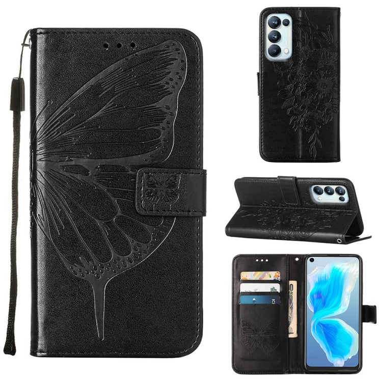 Embossed Butterfly Leather Phone Case, For OPPO A55s 5G Global, For OPPO Find X5, For OPPO Find X5 Pro, For OPPO K9X 5G, For OPPO Realme C35, For OPPO Realme GT2 Pro, For OPPO Reno5 Pro+ 5G/Find X3 Neo, For OPPO Reno7 5G Global/Find X5 Lite            ...