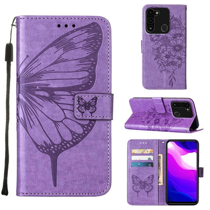Embossed Butterfly Leather Phone Case, For Tecno Spark Go 2022