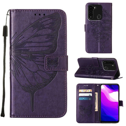 Embossed Butterfly Leather Phone Case, For Tecno Spark Go 2022