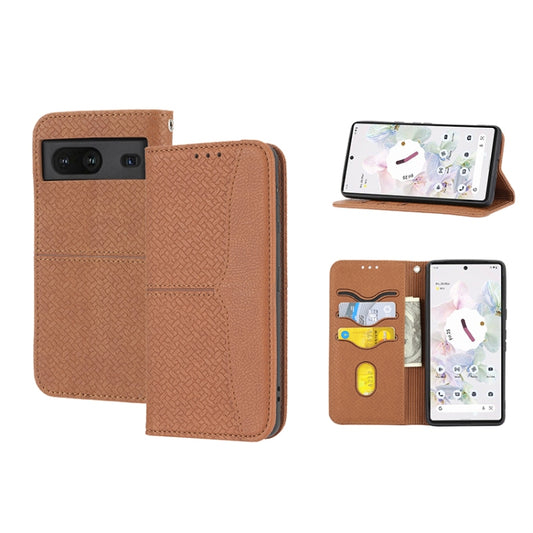 Woven Texture Stitching Magnetic PU Leather Phone Case, For Google Pixel 7, For Nokia G21 / G11, For Google Pixel 7 Pro, For Kyocera Android One S9 / Digno Sanga Edition, For Samsung Galaxy M23 / F23 5G Japanese Version, For OPPO Realme C31 4G Global