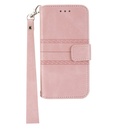Embossed Striped Magnetic Buckle Horizontal Flip Phone Leather Case, For Samsung Galaxy A03s 164.2mm US Version