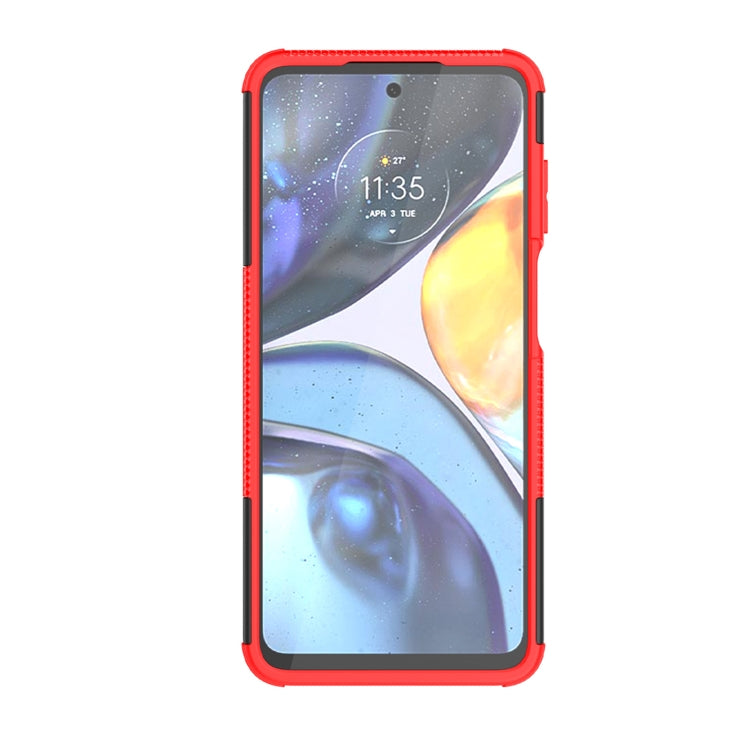 Tire Texture TPU + PC Phone Case with Holder, For Motorola Moto G22/E32