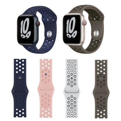Sport Silicone Watch Band For Apple Watch Series, 7 41mm / 6&SE&5&4 40mm / 3&2&1 38mm, 7 45mm / 6&SE&5&4 44mm / 3&2&1 42mm