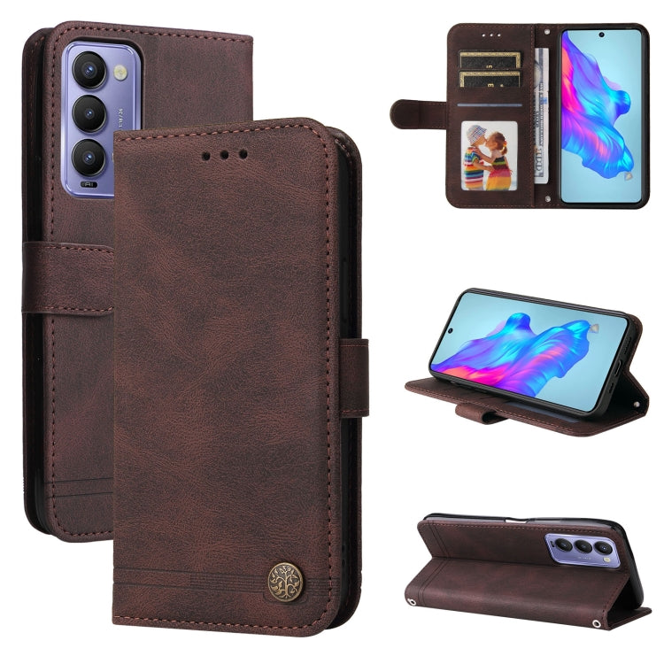 Skin Feel Life Tree Metal Button Leather Phone Case, For Tecno Camon 18 Premier, For Tecno Camon 18 / 18 Pro, For Infinix Hot 11s, For Infinix Hot 11s NFC, For Infinix Hot 11, For Infinix Smart 6, For Infinix Note 11 Pro / 11S / X697                   ...