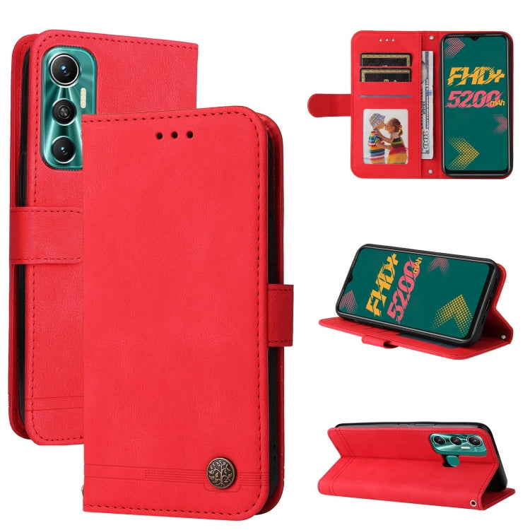 Skin Feel Life Tree Metal Button Leather Phone Case, For Tecno Camon 18 Premier, For Tecno Camon 18 / 18 Pro, For Infinix Hot 11s, For Infinix Hot 11s NFC, For Infinix Hot 11, For Infinix Smart 6, For Infinix Note 11 Pro / 11S / X697                   ...