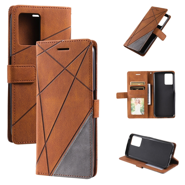 Skin Feel Splicing Leather Phone Case, For OPPO Realme 8i, For OPPO Realme 9 Pro+, For OPPO Realme 9i, For OPPO Realme 9 Pro, For OPPO A55s 5G
