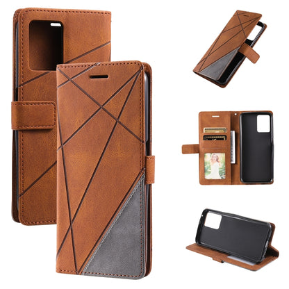 Skin Feel Splicing Leather Phone Case, For OPPO Realme 8i, For OPPO Realme 9 Pro+, For OPPO Realme 9i, For OPPO Realme 9 Pro, For OPPO A55s 5G
