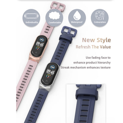For Xiaomi Mi Band 6 / 5 Mijobs Flat Hole Silicone Watch Band, CS Case, Plus Case, GT Case