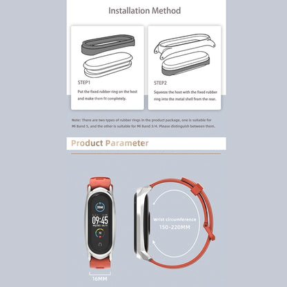 For Xiaomi Mi Band 6 / 5 Mijobs Flat Hole Silicone Watch Band, CS Case, Plus Case, GT Case