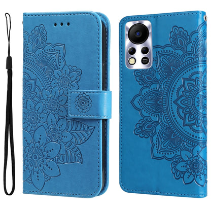 7-petal Flowers Embossed Flip Leather Phone Case, For Tecno Camon 18/18P, For Tecno Camon 18 Premier, For Infinix Hot 11S, For OPPO Realme C31 4G, For Infinix Hot 11S NFC, For OPPO Reno7 Pro 5G, For Infinix Smart 6