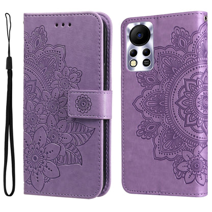 7-petal Flowers Embossed Flip Leather Phone Case, For Tecno Camon 18/18P, For Tecno Camon 18 Premier, For Infinix Hot 11S, For OPPO Realme C31 4G, For Infinix Hot 11S NFC, For OPPO Reno7 Pro 5G, For Infinix Smart 6